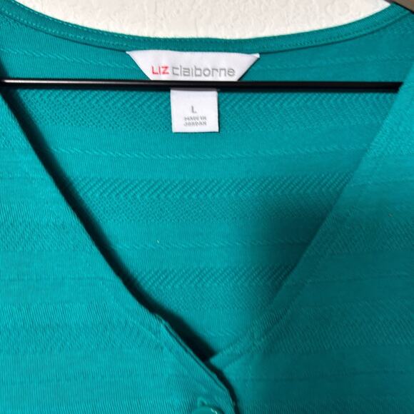 LIZ CLAIBORNE FANFARE TEAL WOMEN SIZE LARGE BRAND NEW WITH TAGS - Picture 6 of 6